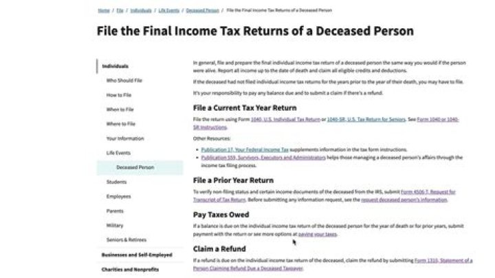 Can a deceased person file a tax return?