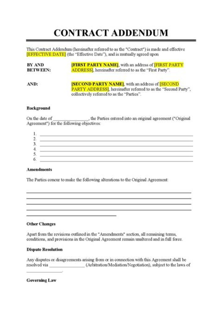 Does an addendum override a contract?
