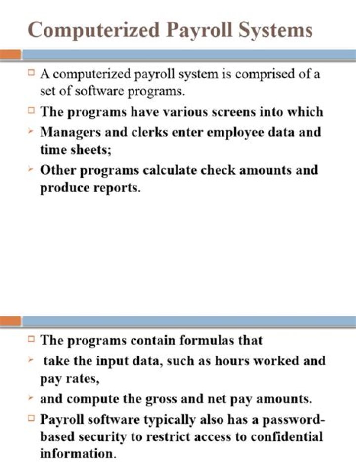 How is a computerized payroll system used?