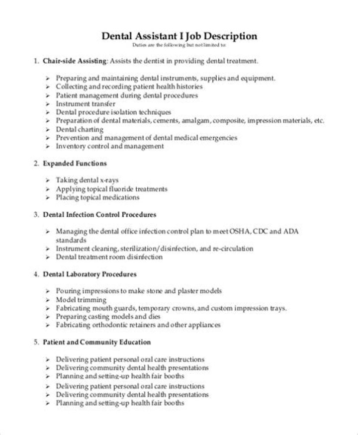 What are the duties and responsibilities of a dental assistant?