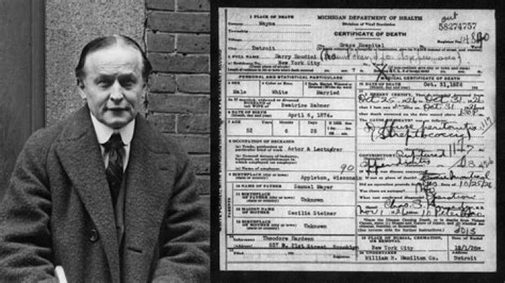 What was Harry Houdini worth when he died?