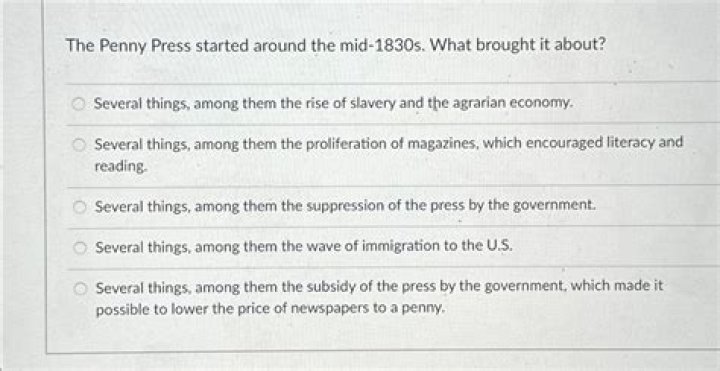 What was one major result of the development of the penny press in the 1830s?