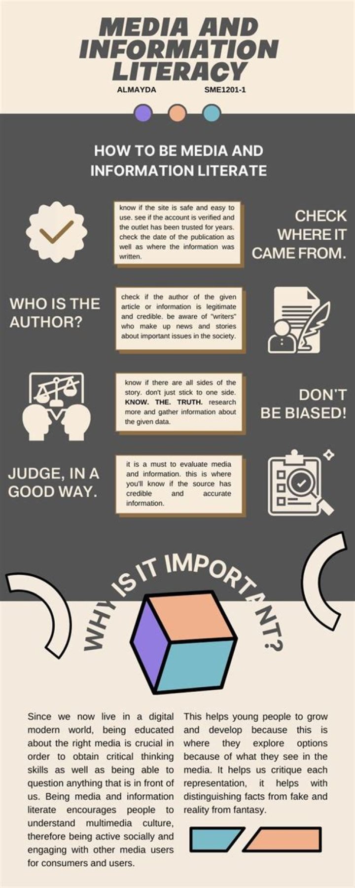 Why do you have to be a media and information literate person?